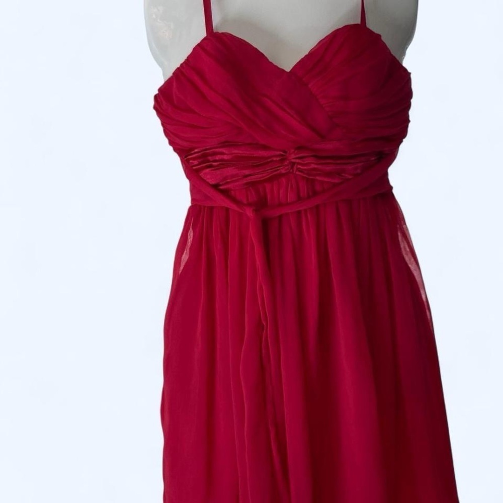 Red chiffon sweetheart neckline spaghetti strap dress M Twentyone